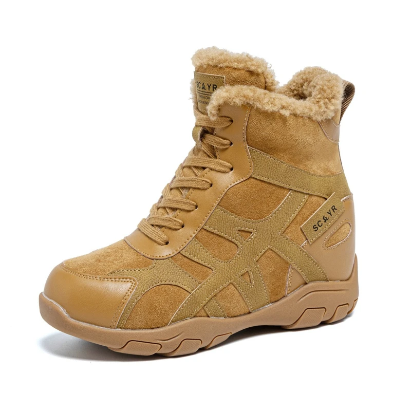 

CICIYANG 8.5cm Inner Heightening Women's Boots 2025 Winter New Fluff German Training Shoes for Female Sports Short Boots