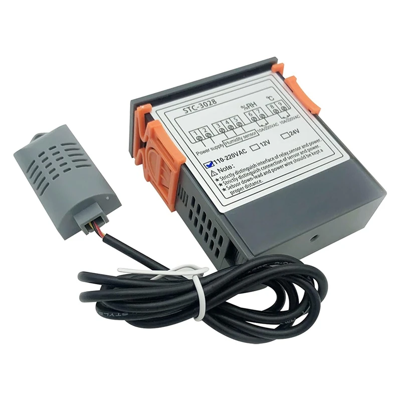 Controlador de temperatura y humedad con pantalla Dual, STC-3028, 10A, AC110-220V, termostato Digital inteligente para incubadoras