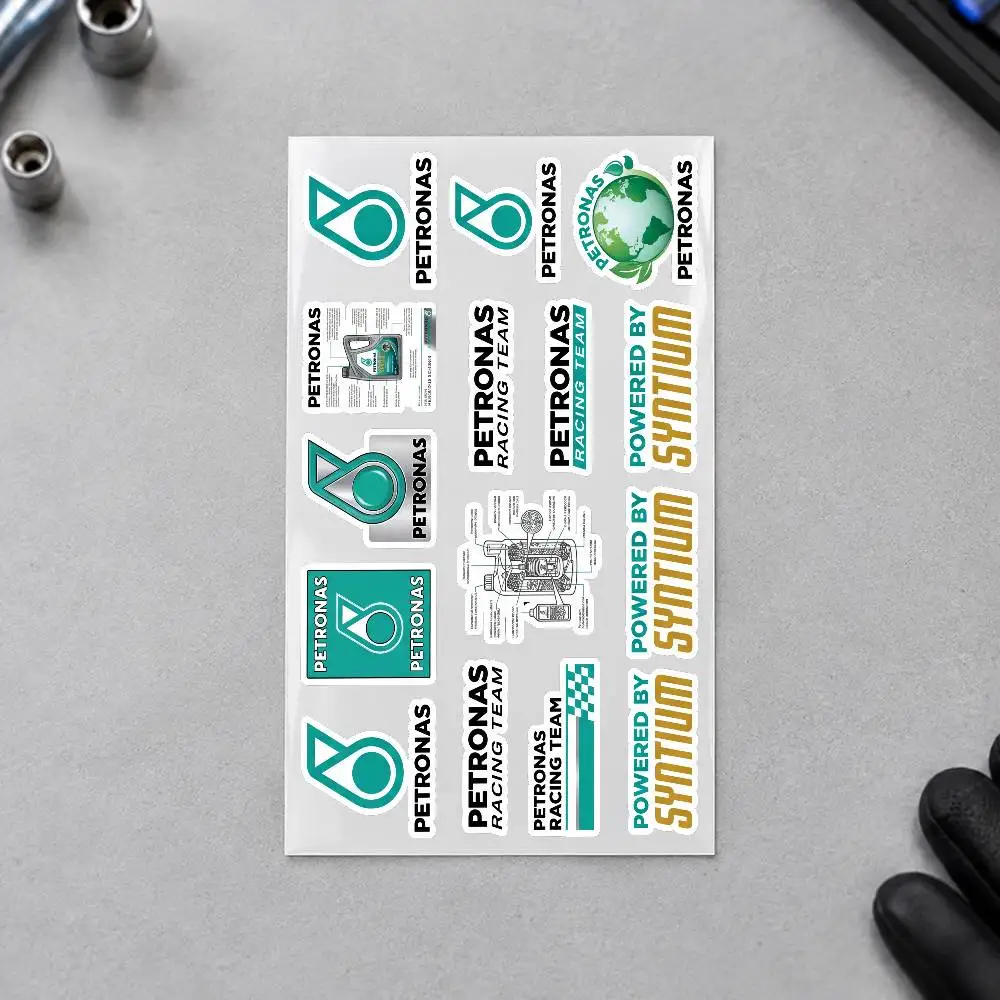 P-PETRONAS Motorcycle Sticker Set Reflective Decals For Helmet Fuel Tank Fairing Body Custom Bike Graphics Kit