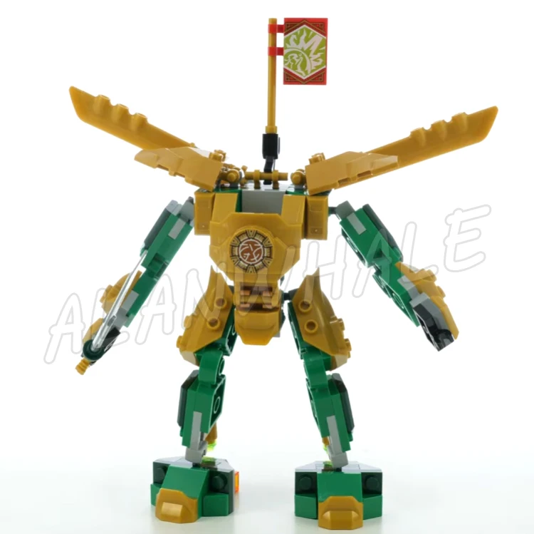 247pcs Shinobi Lloyd's Mech Battle EVO Green and Gold Bone Warrior Robots 11156 Building Block Toys Compatible With Model