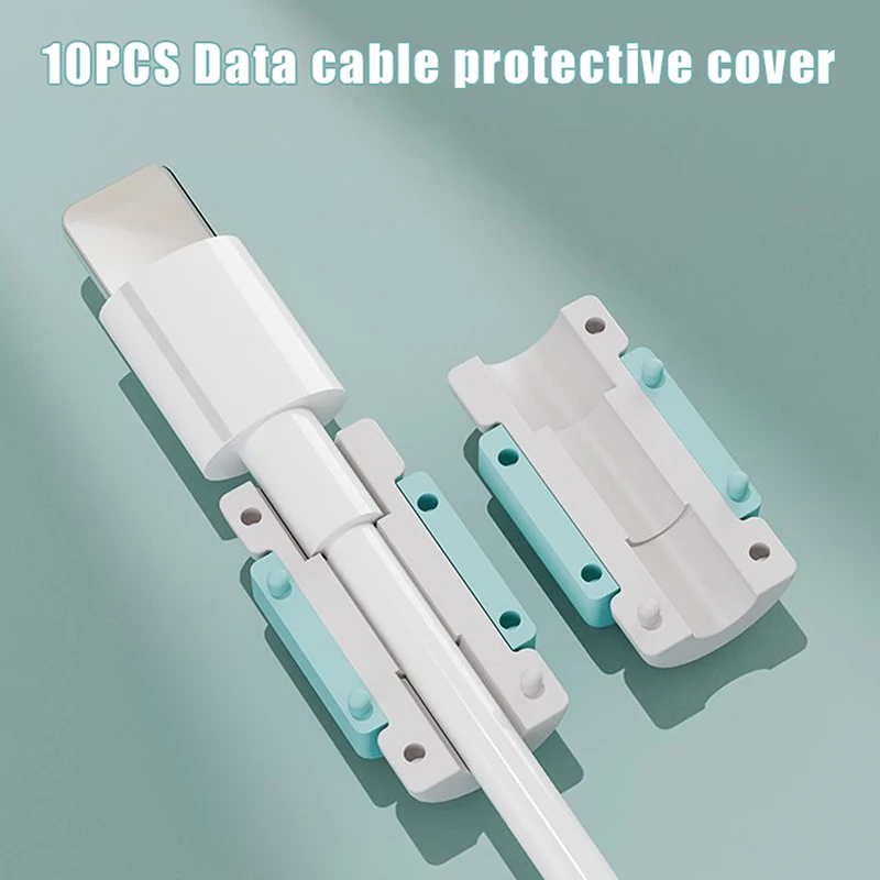 10Pcs Mobile Phone Data Cable Protector Charger Cord Cover Cable Saver Wire Chompers Charging Cable Protective Accessory