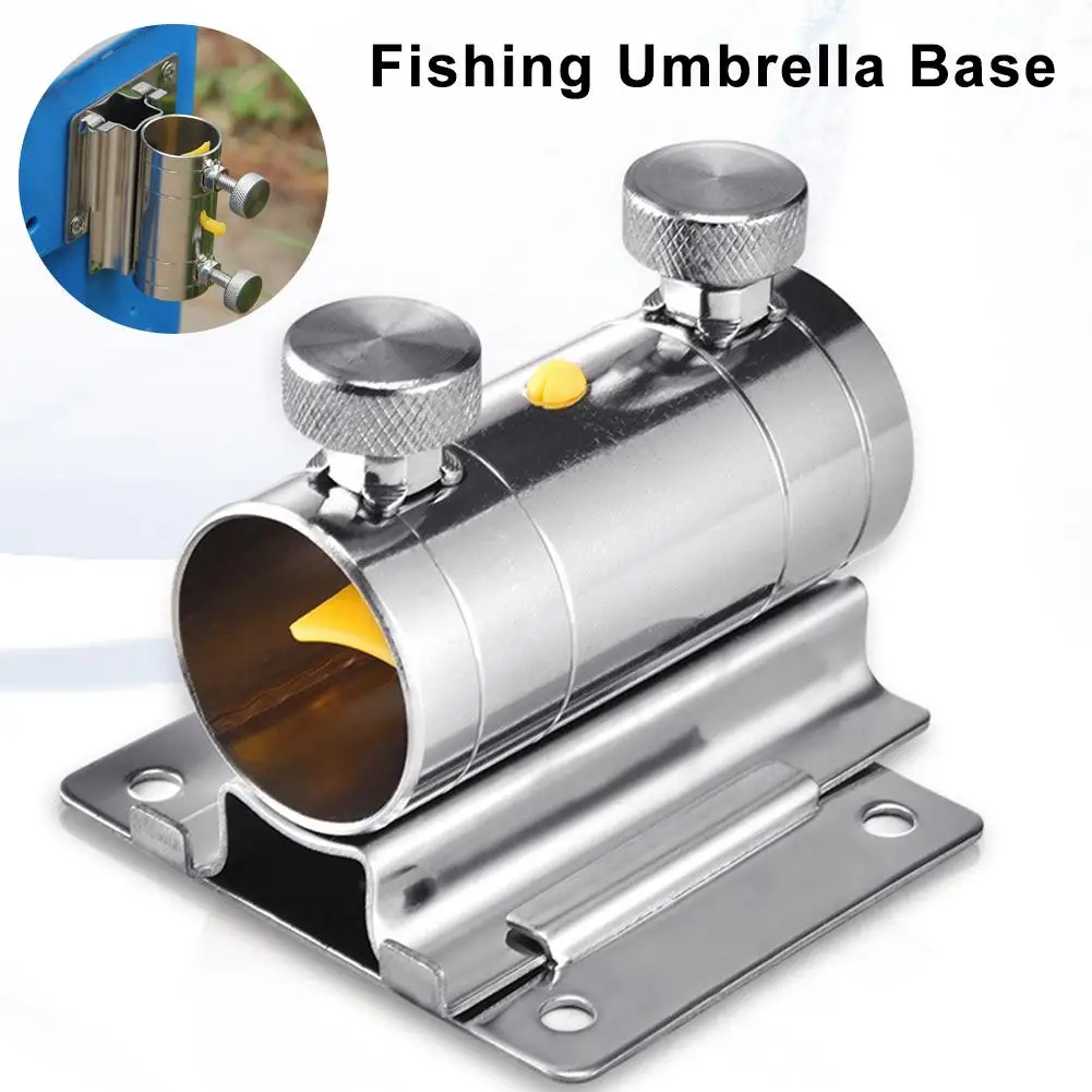 1pcs Fishing Umbrella Base Stainless Steel Stand Fixed Accessories Clip Removable Lightweight Fishing Portable O8S4