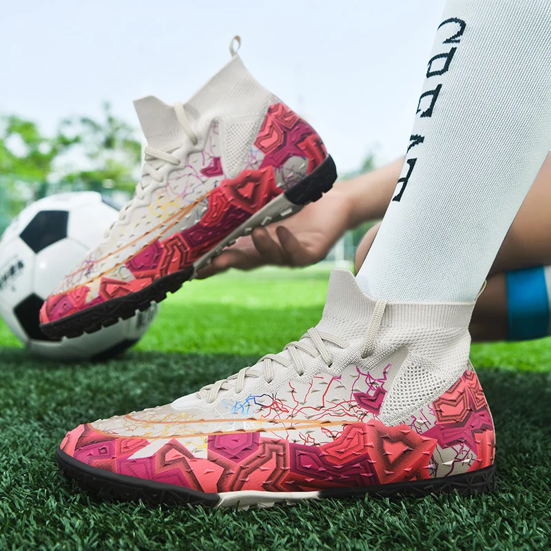 Outdoor Turf Unisex Professional Wear-resistant Soccer Shoes Training Shoes Long and Short Spikes Sports Shoes Suitable for Spor
