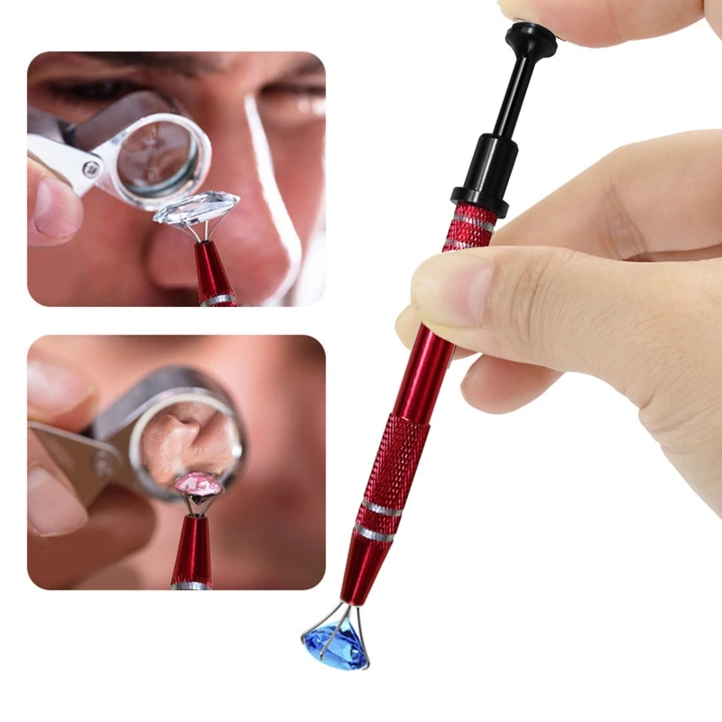 4 Prongs Tweezer Jewelry Picker Diamond Gems Beads Watch Parts Screws Pick-up Tools Grabber Catcher Jewelry Clip