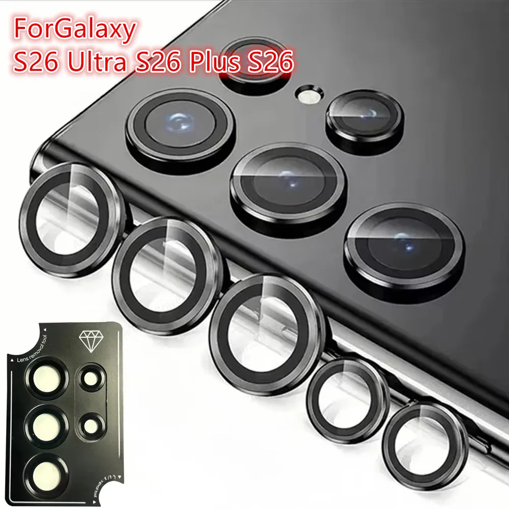 

Camera Lens Protector For Samsung Galaxy S26 Ultra S26 Plus S26 Metal Ring Lens Glass on Galaxy S25 Ultra Plus Camera Film Cover