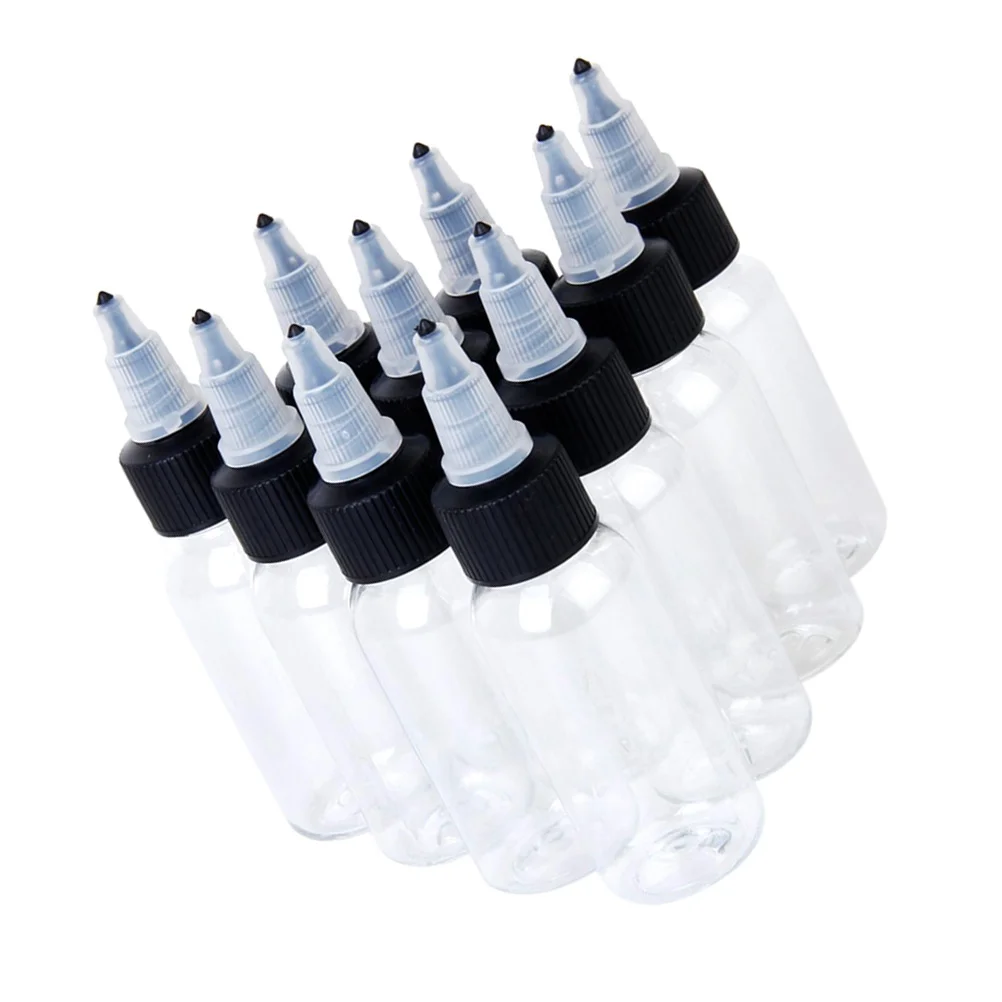 

10pcs 90Ml Empty Ink Clear Plastic Pigment Storage Container Large Capacity Leakproof For Tattoo Artists Pigment