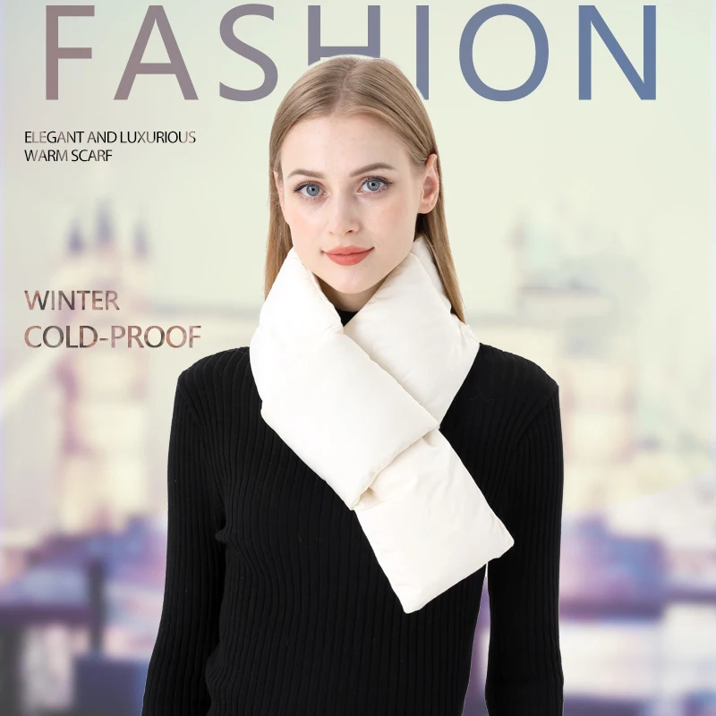 Women Scarf Winter Neck Warmer Warm Cotton Fashion Graceful Ladies Winterize Scarves Advanced Velvet Windproof Neck Cover