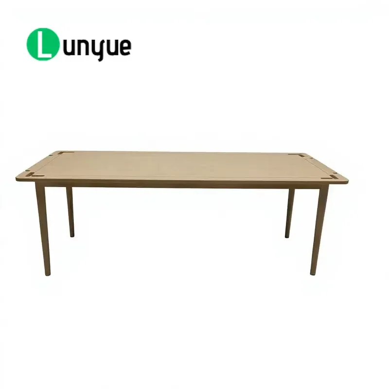 Solid Wood Dining Table Rectangular Kitchen Table Modern Home Furniture for Restaurants Cafes Sturdy Natural Wood Finish