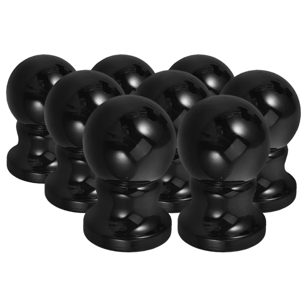 

8pcs Black Flagpole Topper Ball Head Abs Weather Resistant Durable Outdoor Garden Flag Display Pole Cap Finial