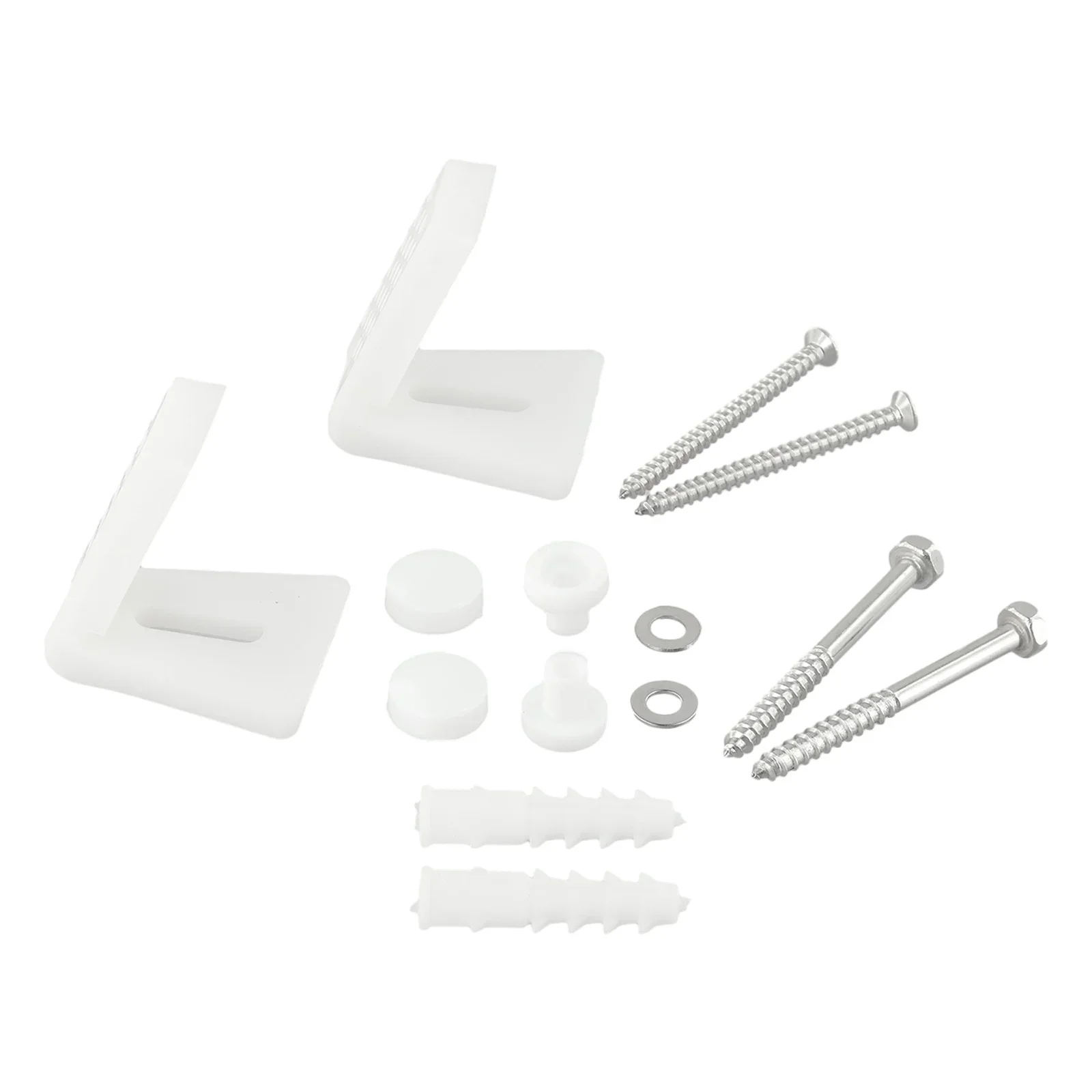 Brand New WC Bathroom Toilet Screws Fixing Kit Angled Silver Stainless Steel 1 Set Accessories Bidet Floor Pan