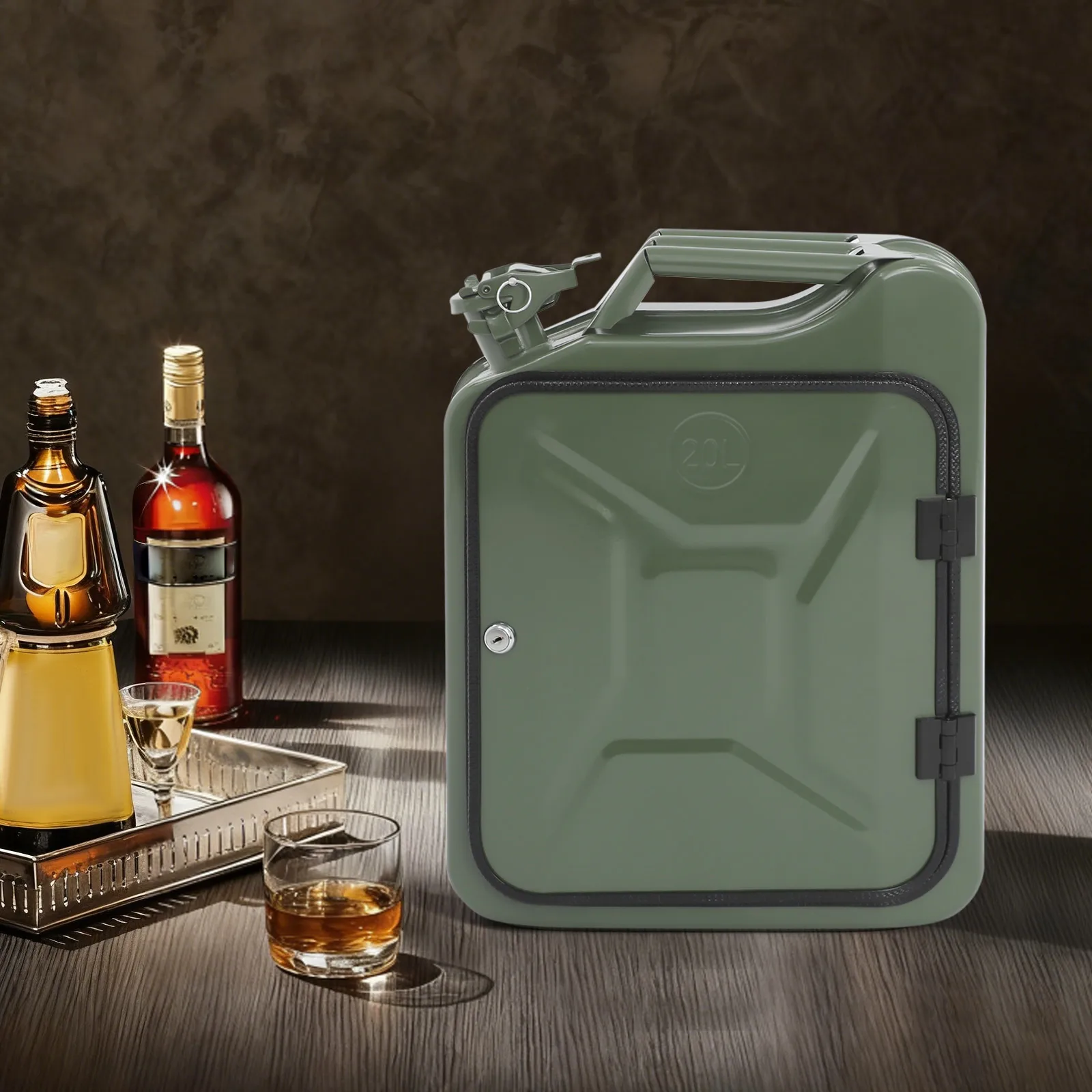 Mix Drinks Bar Jerry Can Minibar Mini Whiskey Bar mit Secure Lock Mechanism für Parks/Strände/Camping/Picknicks – Detail 4