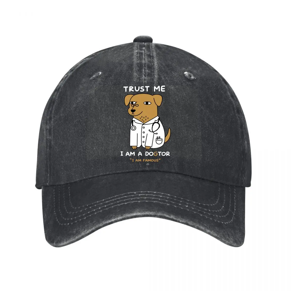 Trust Me I Am A Dogtor I Am Famous Dog Doctor New Vintage Washed Cotton Baseball Cap Sun Hats