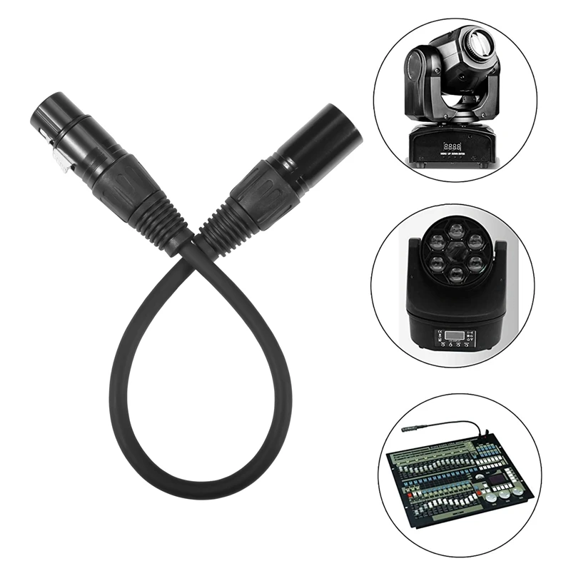 XLR Male 3 Pin To XLR Female 5 Pin & XLR Female 3 Pin To XLR Male 5 Pin Audio Cable, For Microphone DMX Stage Light