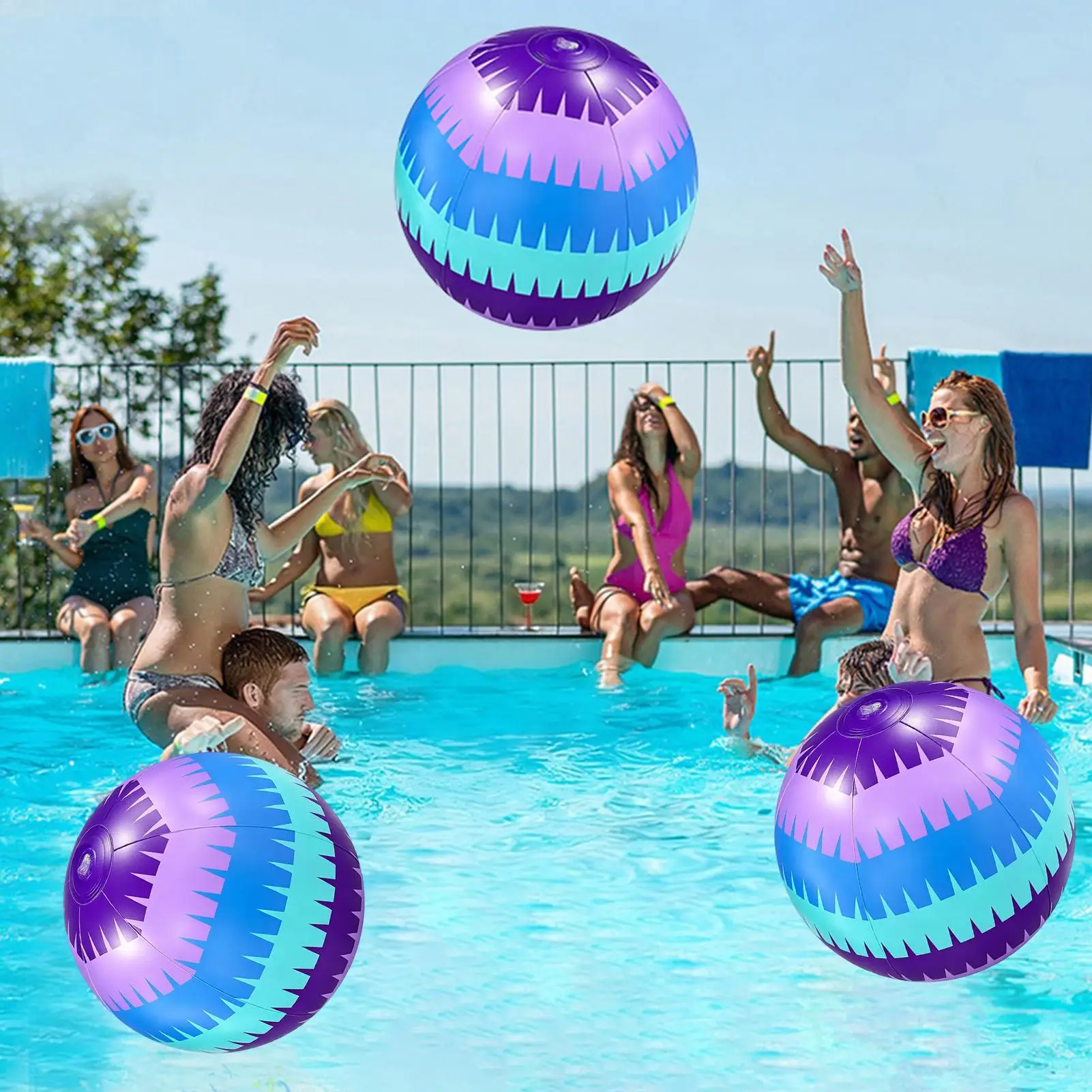 Beach Balls Inflatable Outdoor Pool Party Toy for Kids Boys Girls Teens Young Adults Backyard Beach Party Vacation Travel ﻿