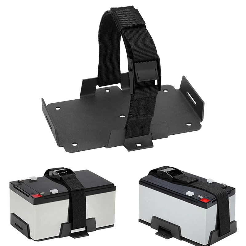 

Battery Hold Small Battery Tray Adjustable Hold-Down Strap Battery Mount For RV Boats Kayaks Motorcycles ATVs Etc
