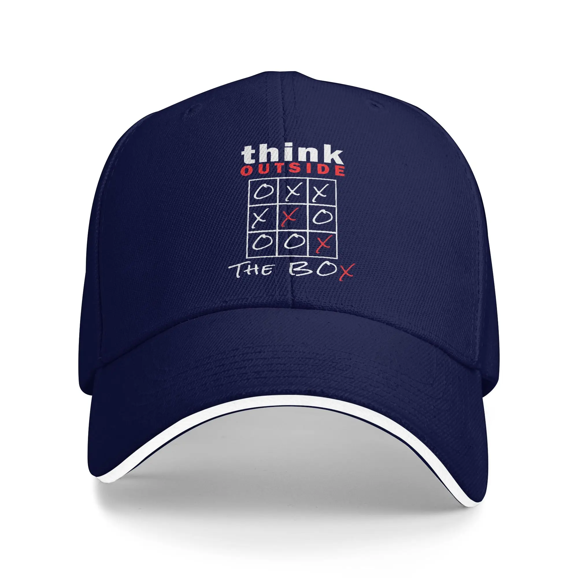 Think Outside the Box Tic Tac Toe Sandwich Hats Adult ,Vintage  Caps Racing Cap Adjustable Snapback Caps Baseball Caps Summer