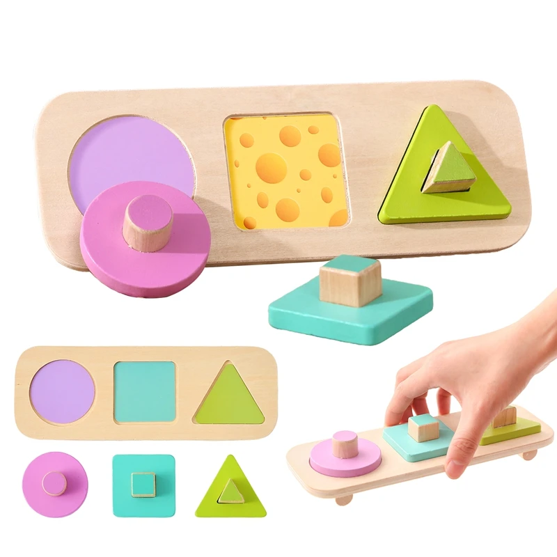 Montessori Education Baby Toys 0 12 Months Wooden Puzzle Baby Sensor Toys Shape Pairing Toys Boy Girl Toys Baby Accessories Gift