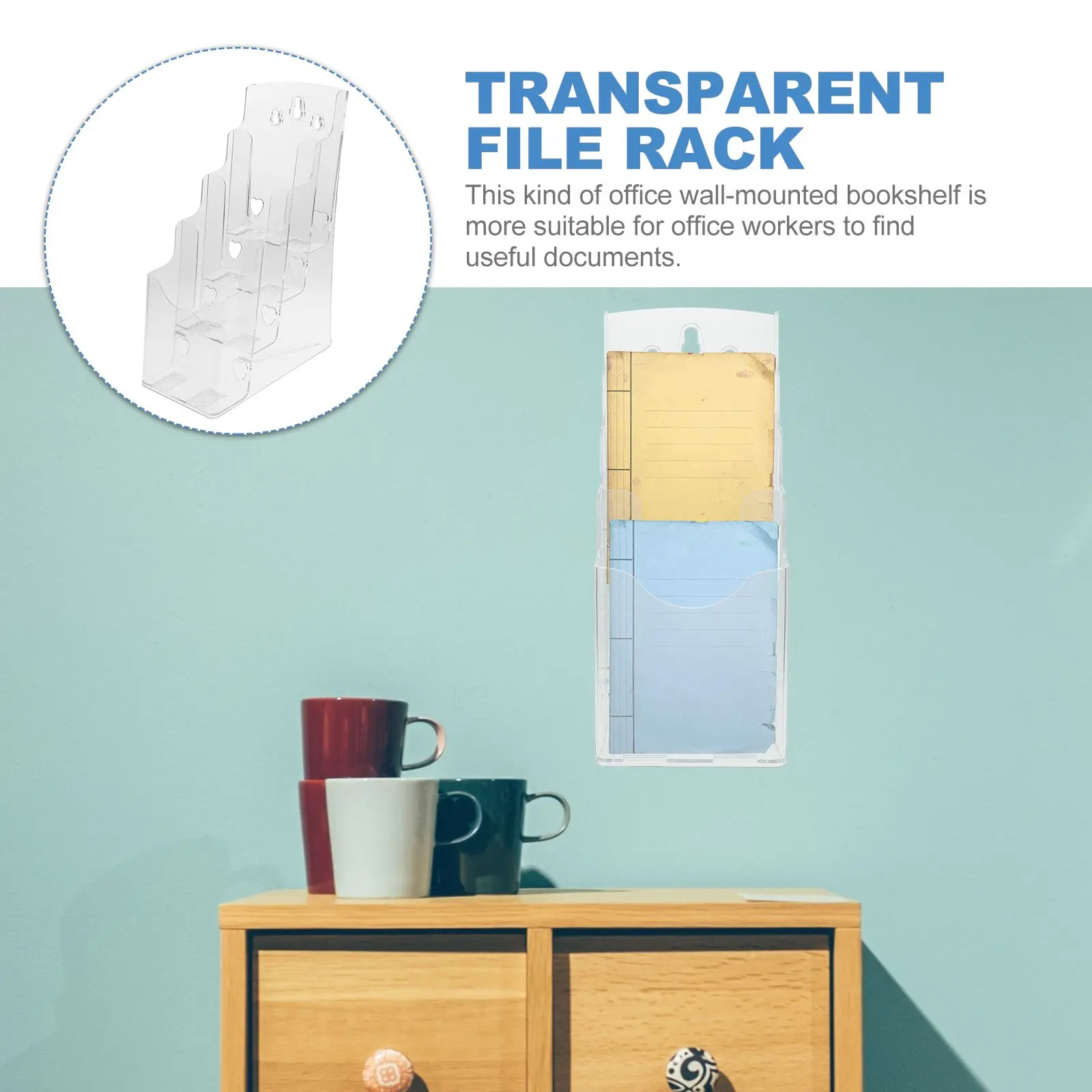 Acrylic Brochure Holder Clear Display Stand File ganizer Pamphlet Rack Shelf Document Stand Storage Design For Office School