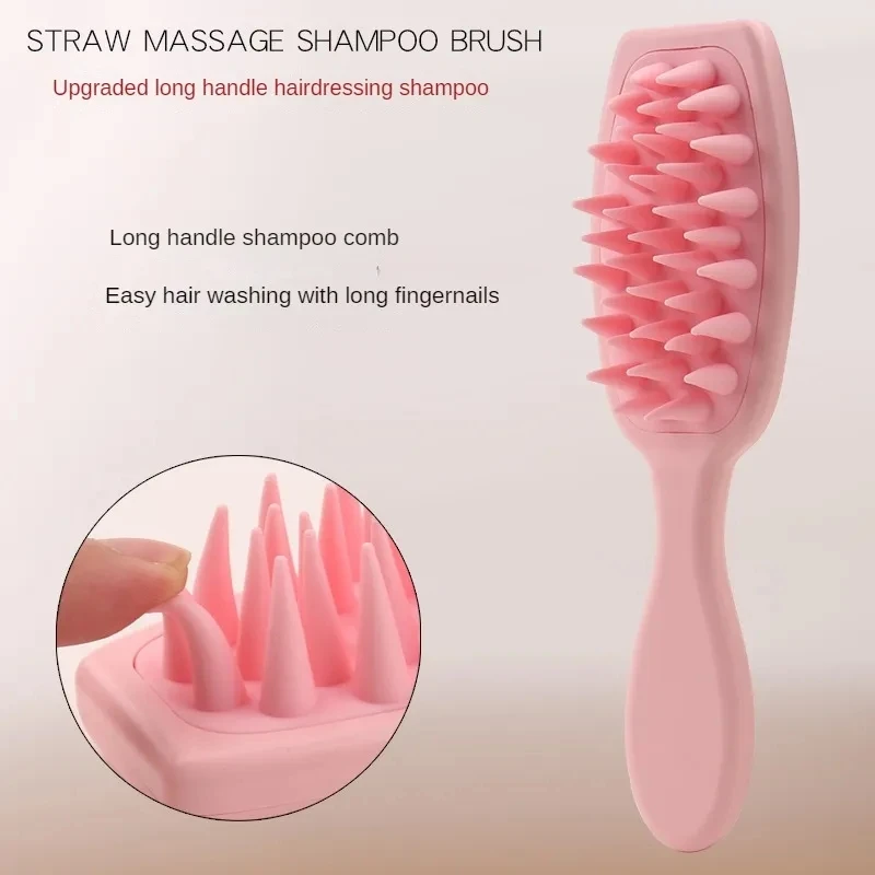 Extended Handle Soft Silicone Shampoo Scalp Hair Massager Hair Washing Comb Shower Brush Bath Spa Massage Brush Styling Tools