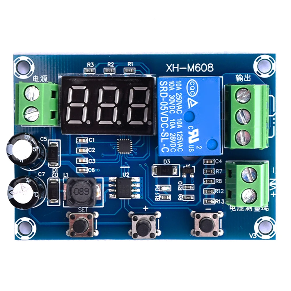 XH-M608 Battery Load Discharge Module DC 6-40V Integrated Voltmeter Undervoltage Overvoltage Protection Timing Dischargein