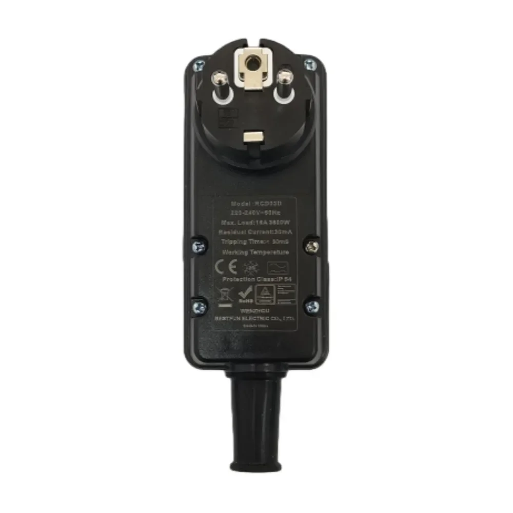 Protetor de vazamento de corrente residual plugue ue para aparelhos ao ar livre ferramentas elétricas de jardim 30ma ip54 protetor de vazamento à prova dwaterproof água