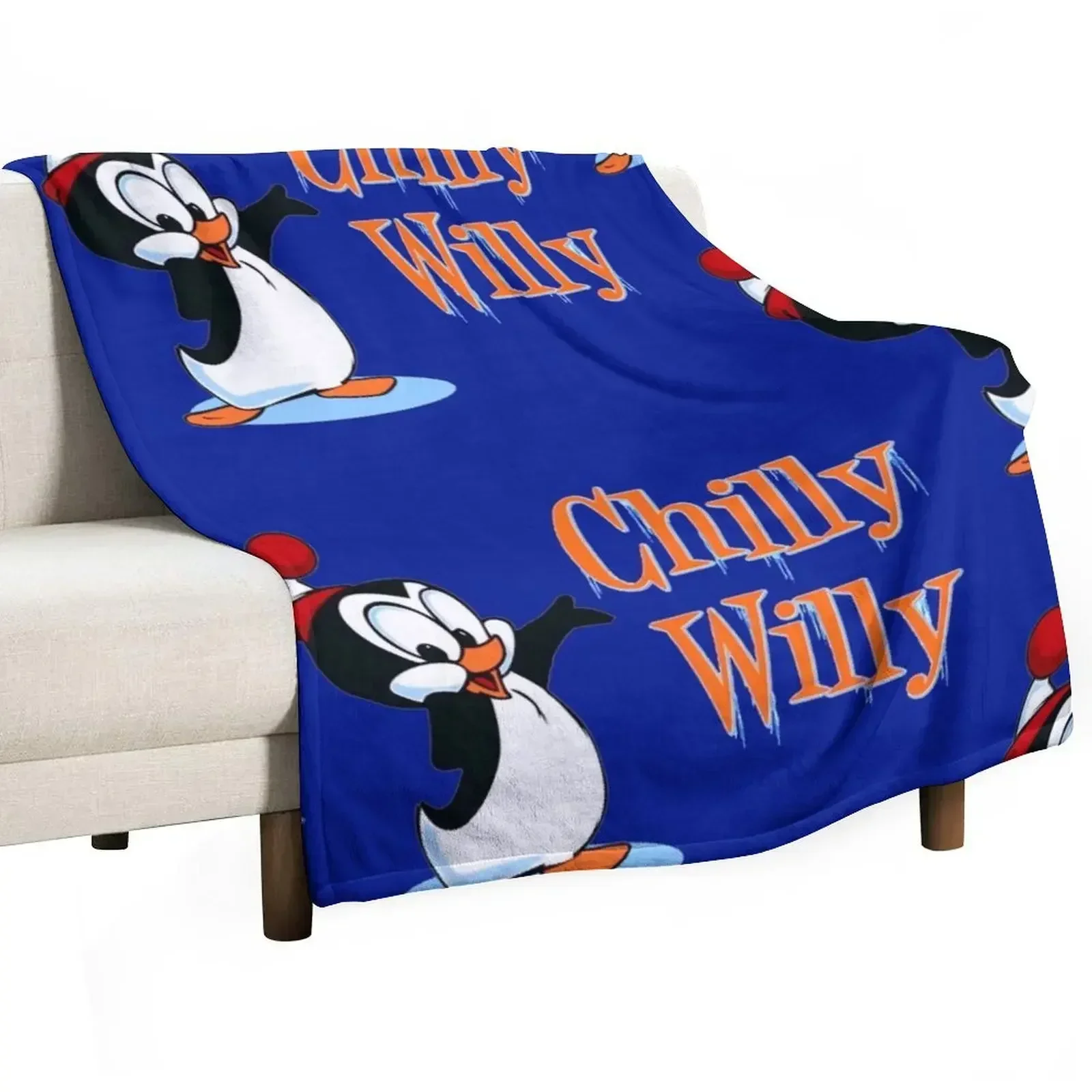 Uh huh! Chilly Willy Vintage Retro Style Throw Blanket Flannel Sofas Baby Blankets