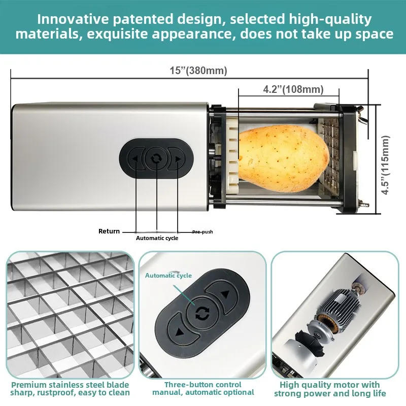 ماكينة تقطيع الخضروات الكهربائية المقلية للاستخدام المنزلي في المطاعم والمزرعة والتوفرة الجديدة