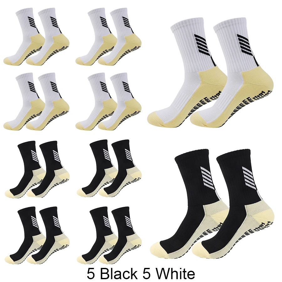 10 Pairs New Men Women Athletic Non Slip Soccer Socks Cushioned Breathable For Outdoor Sport Running Yoga Basketball Socks