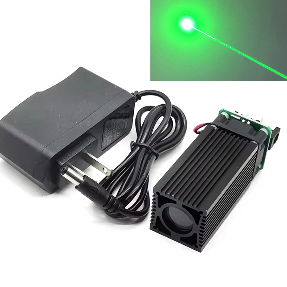 300mW/800mW/1000mW Green Bright Fat Dot Thick Beam Laser Module 520nm Light with 12V Adapter