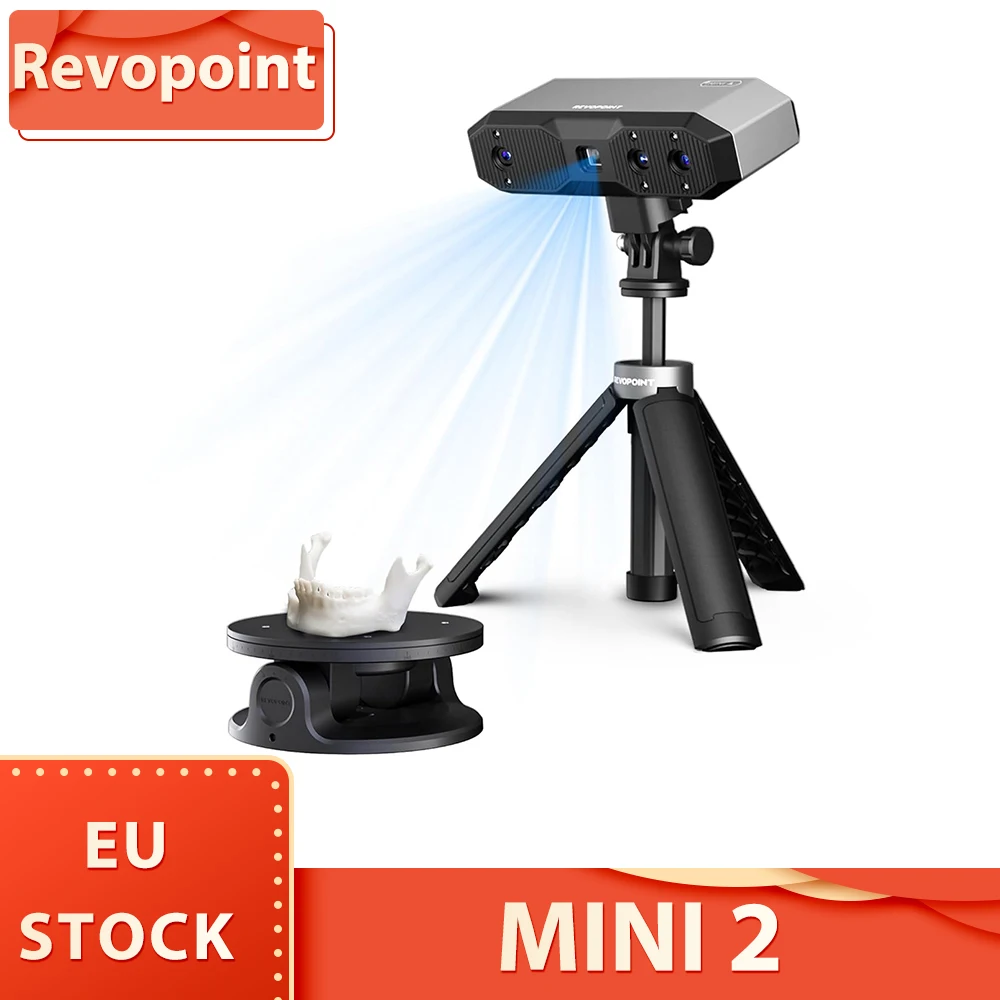 Revopoint MINI 2 3D Scanner Advanced Edition 0.02mm Precision 2MP Resolution Up to 16fps Scanning Speed Blue Light 6 Flash LEDs