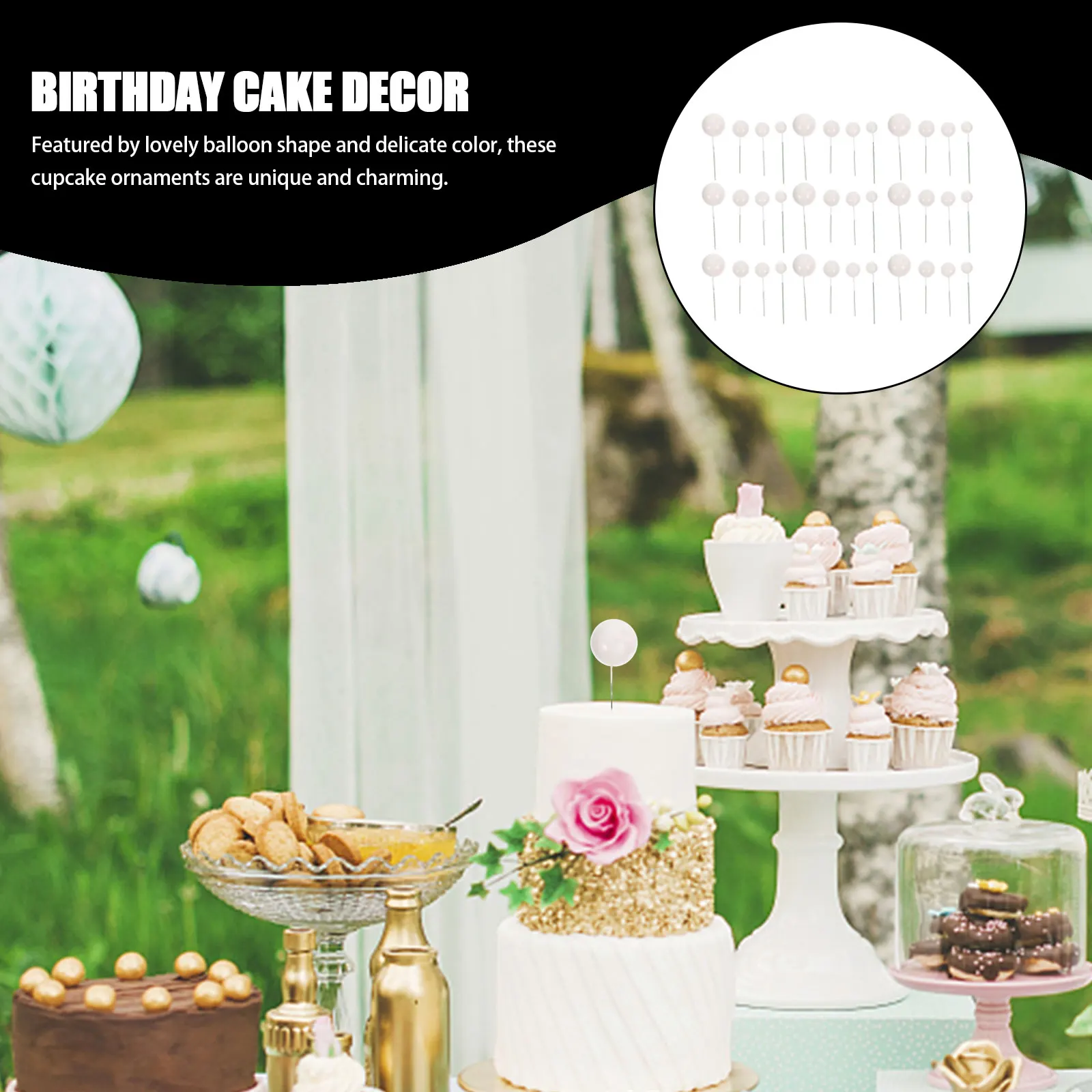 

Foam Cake Balls Lightweight Multi Function Cupcake Toppers Birthday Party Accessories Decorative Balloon Shape Cake Decor