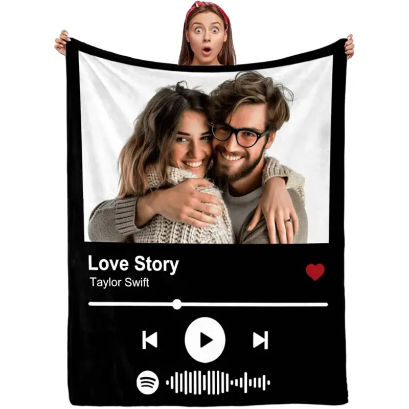 

DIY Personalized Custom Blanket Upload Photo Mom, Dad, Couple, Girlfriend, Boyfriend, Husband & Wife Customized Warm Photos Gift