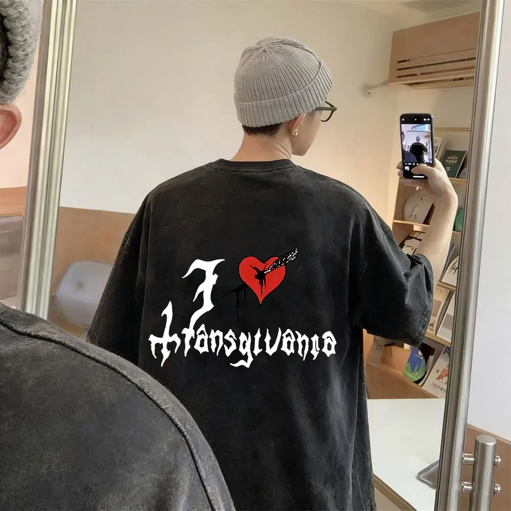 

Washed Vintage Rock Band Mayhem Graphic T-shirt Men Women Death Black Metal Style T Shirts Men's Gothic Punk Oversized T-shirts