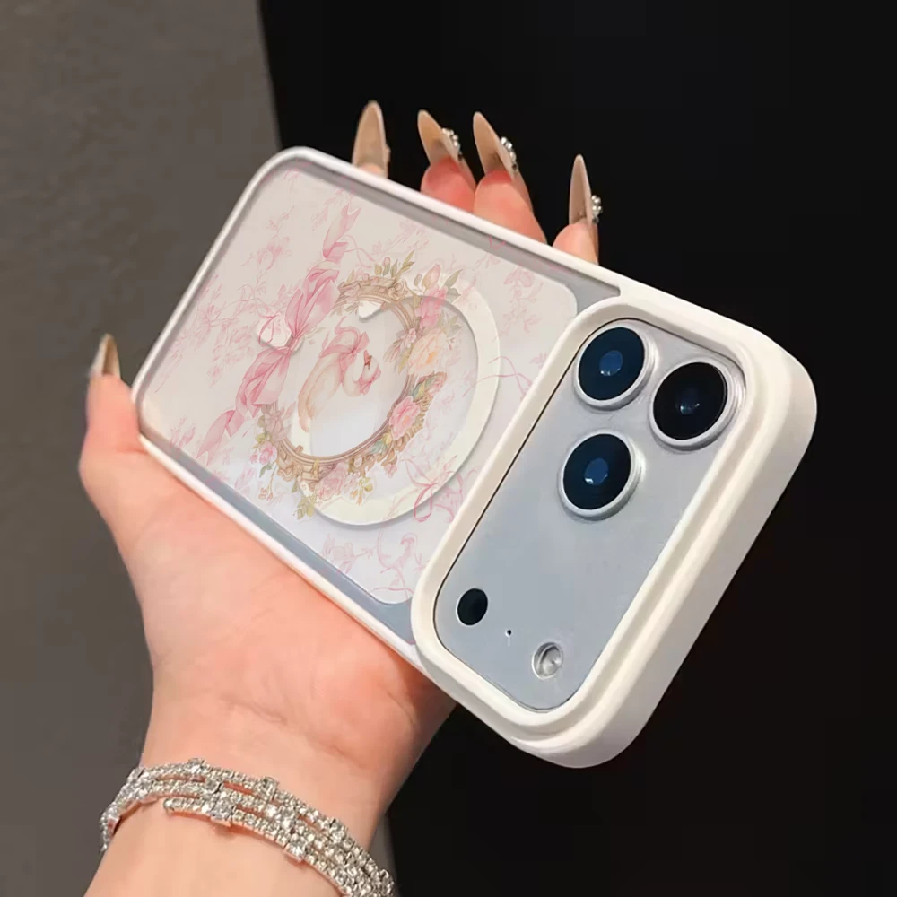 Rokoko-Schwan-Stil Klare Hülle für Magsafe iPhone 15 16 Pro Max 17 14 11 13 12 Pro Max Plus Hülle Magnetisches Kabelloses Laden Coque – Detail 12