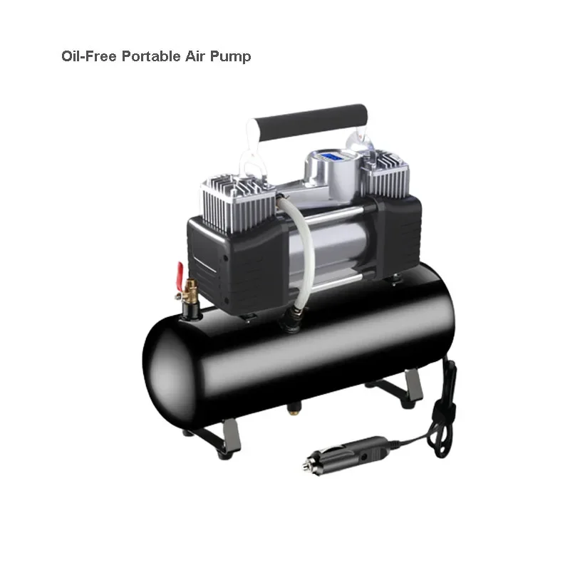 6L 12V 220V Portable Silent Oil-Free Air Compressor Car Tire Basketball Air Column Bag Inflator Pump