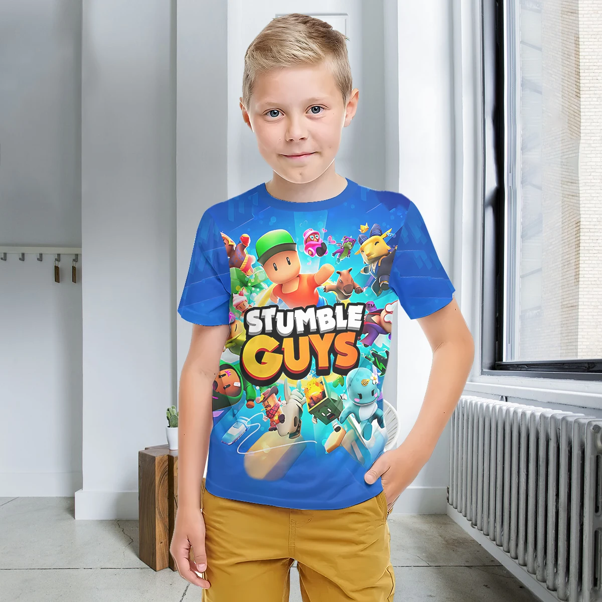 Anime Games Stumbles G-Guyss 3D Print Baby Clothing 5 to 14 Years Male Outdoor Clothes for Children Boy Girl Child T-Shirt Top