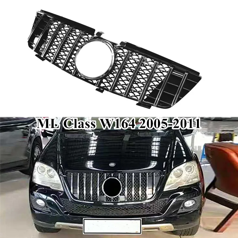 Car Accessories Bumper Front Grille For m-ercedes ML Class W164 x164 1998-11 ML300 ML320 ML350 ML400 ML500 ML430 Mesh Grille