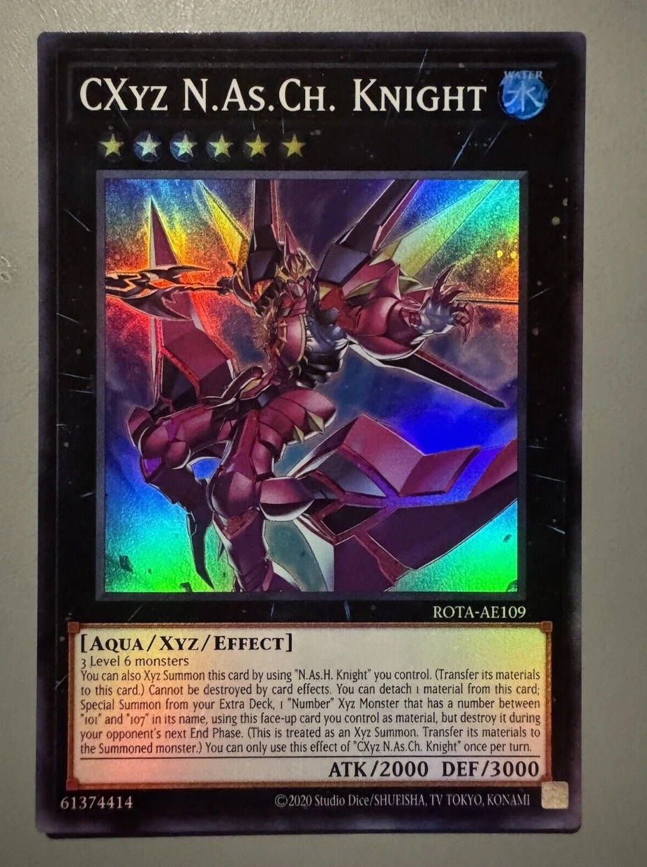 Yugioh KONAMI Duel Monsters ROTA-AE109 CXyz N.As.Ch. Рыцарь Супер редкая азиатская английская коллекция мятная карта