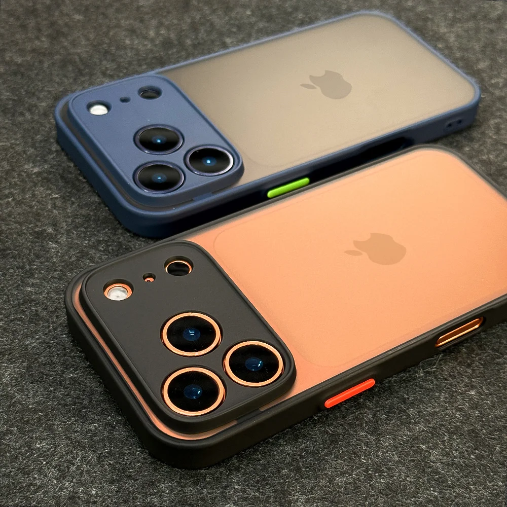 Luxuriöse Matte Armor Clear Wireless Charge Handyhülle für iPhone 18 17 16 15 14 13 12 Pro Max Air Plus Mini Stoßfeste Hartschale