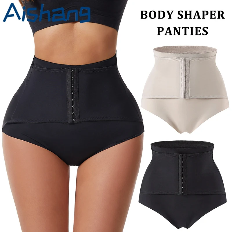Shapewear for Women Tummy Control Body Shorts with Hook Butt Lifter Panties Button Silk High Waisted Underwear Slimming Panties
