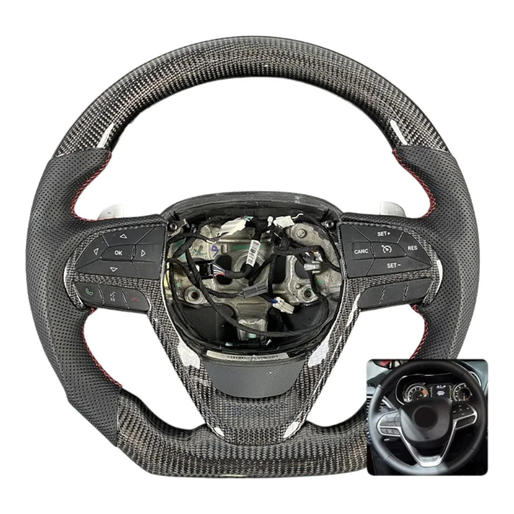 Steering Wheel for Jeep Wrangler JK JL Grand Cherokee Custom Sports Style Car Interior Carbon Fiber