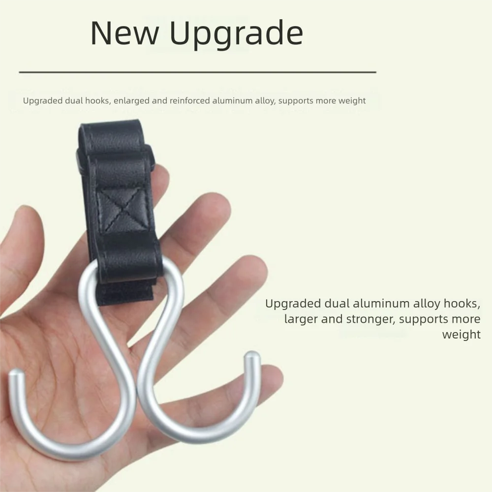 Cartoon S Shape Baby Stroller Hooks Double Hook PU Hanging Hook Stroller Accessories Solid Color Stroller Accessories Baby