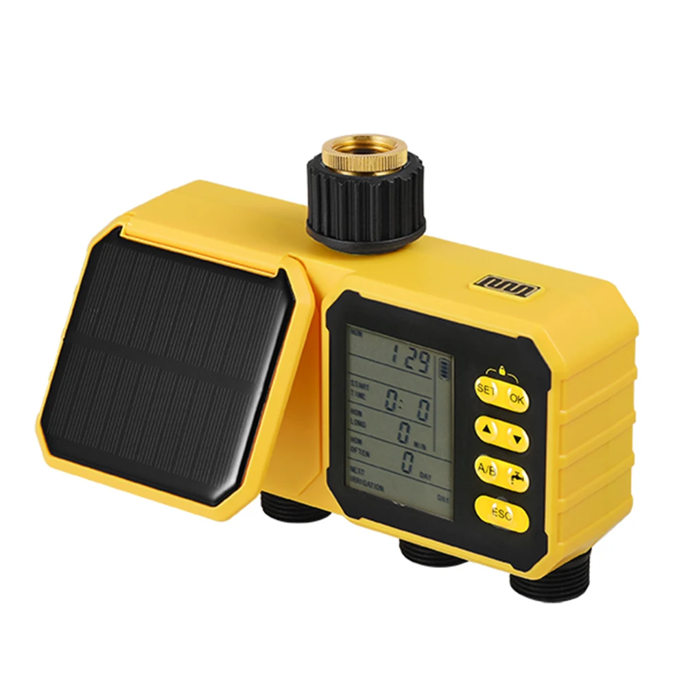 Solar-Bewässerungssystem mit WLAN, Intelligenter Automatischer Wassertimer, Sprinkler-Armatur-Programmierer für Garten und Hof, 1/2/4 Ausgänge