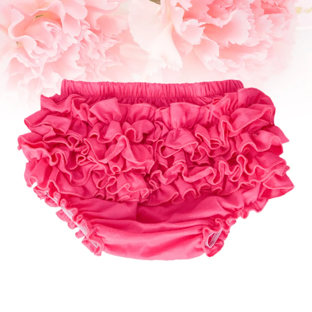 

Cotton Trim Baby Girl Ruffle Lace Panties Diaper Cover Rose Pink Soft Absorbent Bloomers Tutu Underwear For 0-