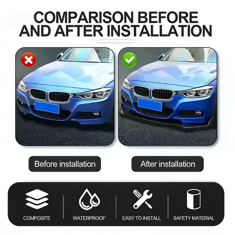 For Toyota Corolla Cross XG10 2020-2026 Front Bumper Lip Front Guard Spoiler High-quality ABS Material Body Kit Front Lip