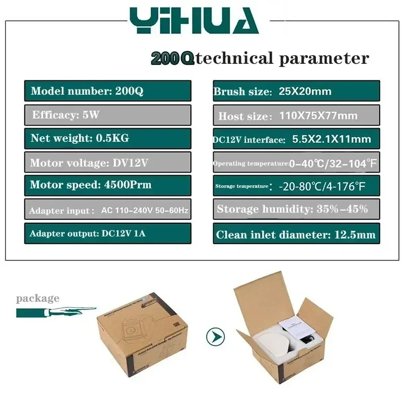 YIHUA 200Q pulitore per ugelli per saldatore con rilevamento a infrarossi intelligente adatto per strumento di pulizia della punta del saldatore per