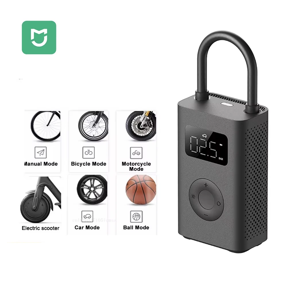 Compresor de Aire Eléctrico Mijia 2, Inflador Tipo-C con LED, Bomba de Aire Multiherramienta para Bicicleta, Automóvil, Motocicleta, Balón, Globo, Fútbol