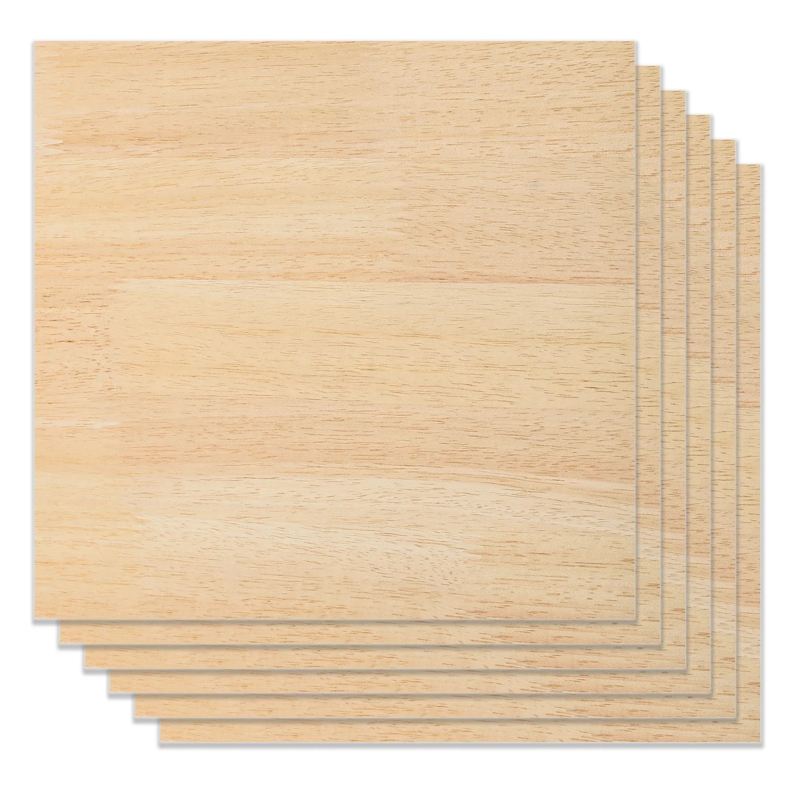 

6 PACKS Double-sided Rubber Wood Plywood for Laser Cutting Engraving DIY Modeling11.8"x11.8"x0.118"(30cmx30cmx0.3cm)