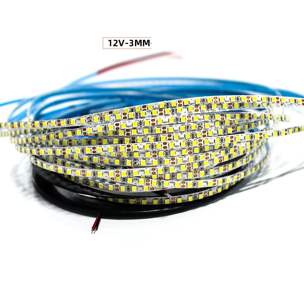 Width 3mm led strip dc 12v super brighter 168 leds/m smd 2025  flexible strip led light lamp advertising lighting 5m