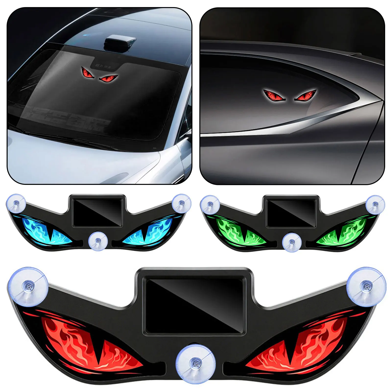 Solar Demon Eye LED Car Window Light,RGB Atmosphere Decorative Lamp,Wireless Demon Eye LED Warnings Dynamics Car Decor Lights